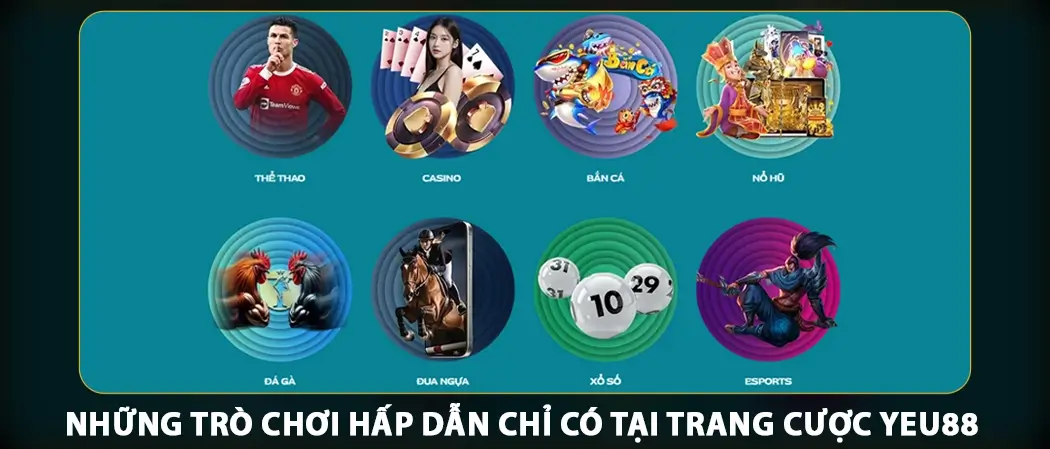 Những trò chơi hấp dẫn chỉ có tại trang cược Yeu88 