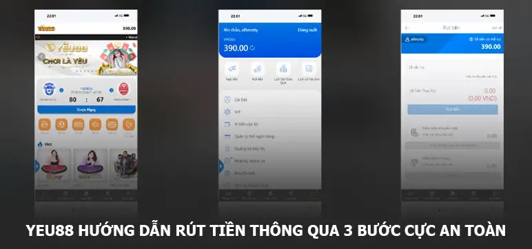 3 bước hướng dẫn rút tiền 